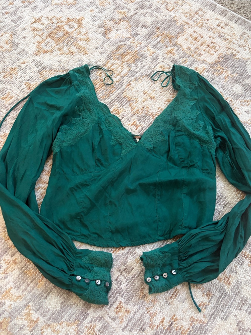 Janelle Lace Top in Green Balsam